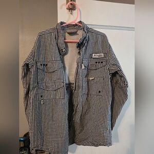 Columbia Boys Long Sleeve Navy Plaid Button Down